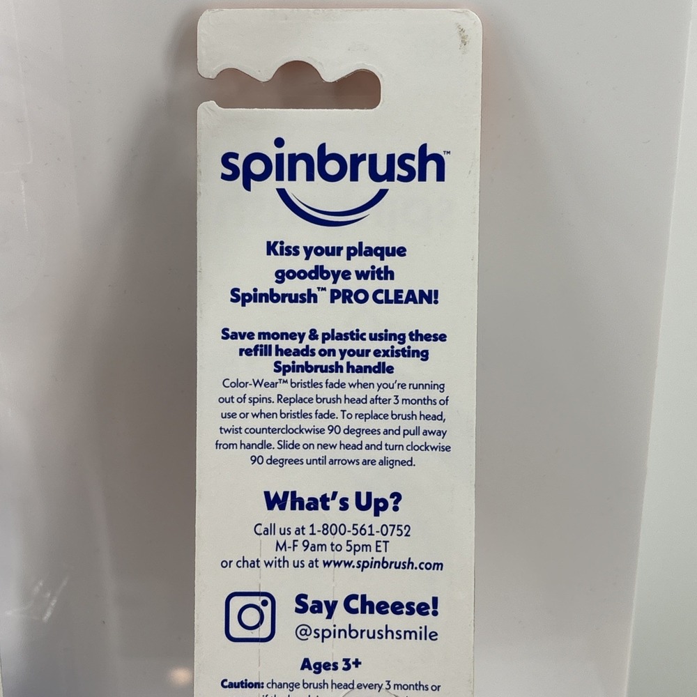 Spinbrush Pro Clean Powered Toothbrush + 2 Replacement Heads Lot New Sealed - Picture 8 of 9